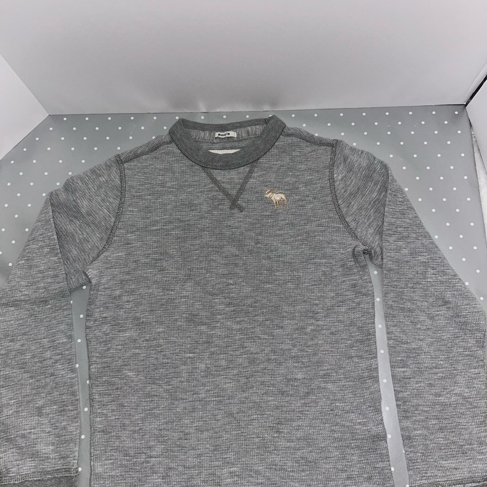 Abercrombie & Fitch Gray Crewneck Tees long sleeve for kids